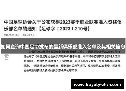如何查询中国足协发布的最新俱乐部准入名单及其相关信息